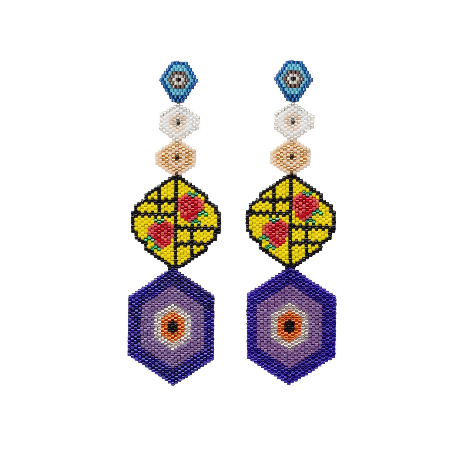 Aretes Horus Rococó Doble Ojito