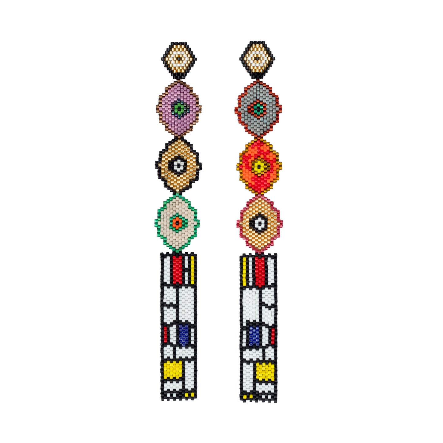 Aretes Tres Hojitas Haiku Mondrian