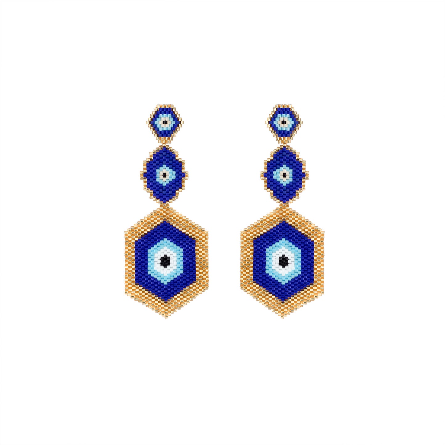 Aretes Horus Hojita Mar Dorado