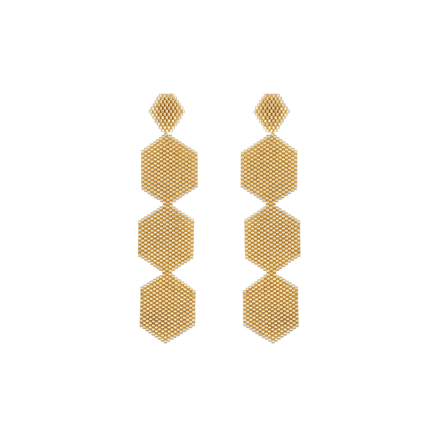 Aretes Perla Tres Dorado