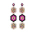 Aretes Tres Horus Disco Fucsia