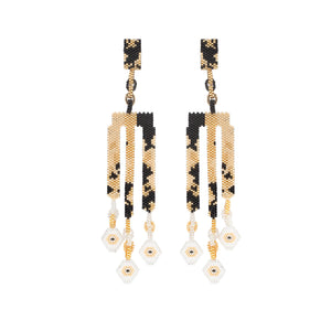 Aretes Lluvia Triple Negra