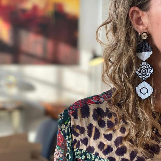 Aretes Rococó Black & White