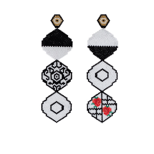 Aretes Rococó Black & White
